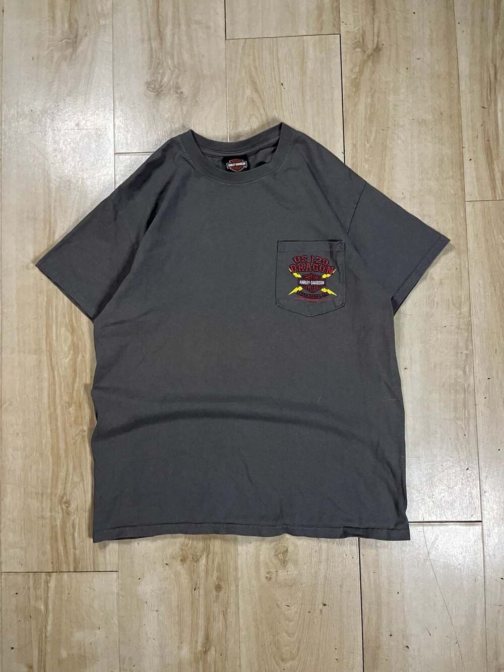 Harley-Davidson US 129 Dragon Tallassee TN Skeleton Hand Pocket T-Shirt